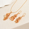 Ethnic Style Brass Cone Tassel Earrings & Necklaces Sets for Women NB2272-1