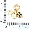 Saint Patrick's Day Brass Pave Green Cubic Zirconia European Dangle Charms X-KK-Z150-09G-3