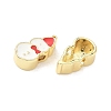 Christmas Brass Enamel Beads KK-I474-G09-2