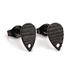 304 Stainless Steel Stud Earring Findings Ion Plating(IP) STAS-O119-27EB-1
