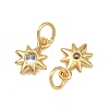 Brass Micro Pave Clear Cubic Zirconia Charms KK-F941-40D-G-2