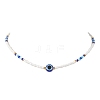 Resin Evil Eye & Glass Seed Beaded Necklaces for Women NJEW-MZ00152-02-2
