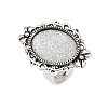 Vintage Adjustable Iron Finger Ring Components Alloy Cabochon Bezel Settings X-PALLOY-Q300-10AS-NR-4