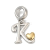 Brass European Dangle Charms KK-Z097-01K-GP-1