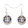Alloy Tree of Life Dangle Earrings with Glass for Women EJEW-C061-01P-2