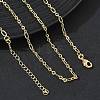2.7MM Brass Textured Figaro Chain Necklaces for Women KK-CBA2293-16G-1