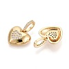 Valentine's Day Brass Micro Pave Clear Cubic Zirconia Pendants KK-T080-54G-2