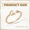 1Pc Brass Micro Pave Clear Cubic Zirconia Open Cuff Rings for Women RJEW-LP0002-37G-2