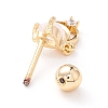Heart & Moon Cubic Zirconia Dangle Stud Earrings EJEW-A065-15G-2