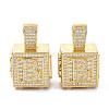 Alphabet Brass Micro Pave Clear Cubic Zirconia Pendants ZIRC-O045-01G-B-2