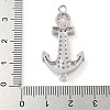 Rack Plating Brass Micro Pave Clear Cubic Zirconia Anchor Connector Charms KK-A234-052P-3