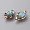 Resin Imitation Shell/Opal Connector Charms RESI-WH0035-61A-2