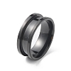 201 Stainless Steel Grooved Finger Ring RJEW-WH0004-32D-EB-1