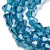 Transparent Electroplate Glass Beads Strands GLAA-F029-4mm-C01-3