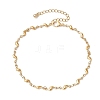 304 Stainless Steel Wave Link Chain Anklets AJEW-AN00641-01-2
