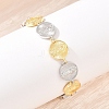 Flat Round with Virgin Mary Brass Link Chain for Women BJEW-K248-06B-GP-3