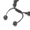 Sparkling Ball Rhinestone Braided Bead Bracelet for Women BJEW-JB07703-05-5