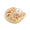 Beach Theme Brass Micro Pave Clear Cubic Zirconia Pendants KK-Z072-04KCG-01-2