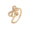 Bowknot Brass Micro Pave Cubic Zirconia Cuff Ring Setting LS-KK-A244-01C-G-1