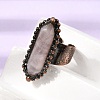 Natural Gemstone Cuff Open Rings GG-CBAB410-01-3