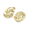 Shell Shape Brass Stud Earrings EJEW-Q811-18G-2