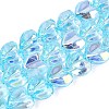 Electroplate Transparent Glass Beads Strands X-EGLA-N056-01A-04-1