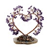 Natural Amethyst Chips Love Heart Tree Decorations DJEW-P017-B01-2