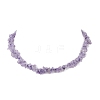 Natural Amethyst Chips Beaded Necklaces NJEW-JN04275-02-4