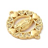 Religion Brass Pave Clear Cubic Zirconia Connector Charms FIND-Z041-13C-2