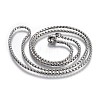 304 Stainless Steel Box Chain Necklaces NJEW-O110-05B-P-1