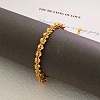 Vintage 3D Flower Brass Link Chain Anklets for Women QW1103-2