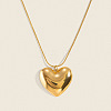 304 Stainless Steel Heart Pendant Necklaces for Women AR9427-1-2
