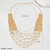 Elegant Brass Geometric Tassel Multi Layered Bib Necklaces for Women's Party Outfit GR3254-5