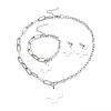 304 Stainless Steel Paperclip Chains & Cable Chain Jewelry Sets SJEW-K153-51P-1
