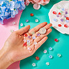 240Pcs 6 Colors UV Plating Acrylic Bead Cap OACR-TA0002-94-6