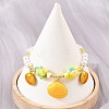 Ocean Brass Enamel Starfish Shell Shape Charm Bracelets for Women KK-CBA68DA-16G-03-1