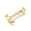 Rack Plating Brass Micro Pave Cubic Zirconia Pendants KK-Z086-66G-02-2