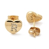 Rack Plating Brass Micro Pave Clear Cubic Zirconia Stud Earrings EJEW-K299-01G-R-2