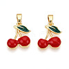 Brass Enamel Charms KK-N254-219G-1