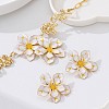 Flower Iron Enamel Stud Earring & Pendant Necklaces for Women WGE42BA-02-2