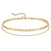 Summer Beach 201 Stainless Steel Disc Sequin Link Chain Double Layer Anklets for Women FS-WG8E132-04-1