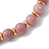 Natural Rhodochrosite Beads Stretch Bracelets for Men Women BJEW-JB12125-01-4