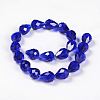 Faceted Drop Imitation Austrian Crystal Glass Bead Strands G-PH0010-13-10x8mm-1