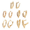 Brass Micro Pave Cubic Zirconia Hoop Earring Findings KK-PJ0001-06G-2