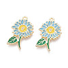 Alloy Enamel Pendants ENAM-T024-32B-G-1