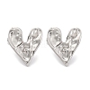 Non-Tarnish Heart 304 Stainless Steel Stud Earrings EJEW-H013-34P-1