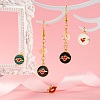 12Pcs 6 Style Golden Plated Brass with Jump Rings Enamel Pendants KK-LS0001-35-6