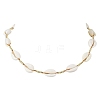 Adjustable Nylon Thread Shell Beads with Brass Necklaces NJEW-JN04796-2