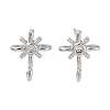 Brass Micro Pave Cubic Zirconia Studs Finding KK-K364-06P-1
