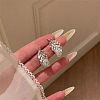 Alloy Rhinestone Feather Stud Earrings for Women WG36FE1-01-3